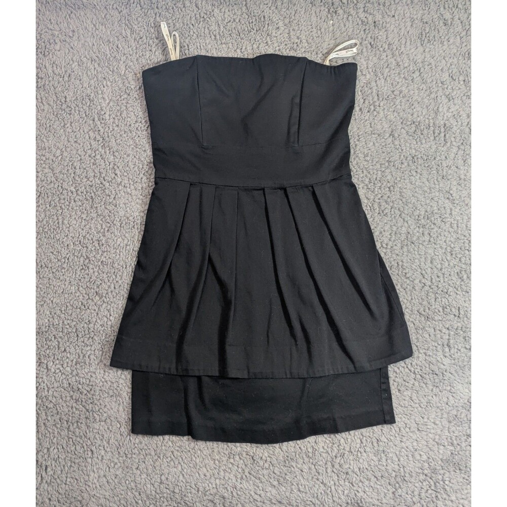 Guess Mini Dress Womens M Black Strapless Fit Flare Cocktail Party Clubwear